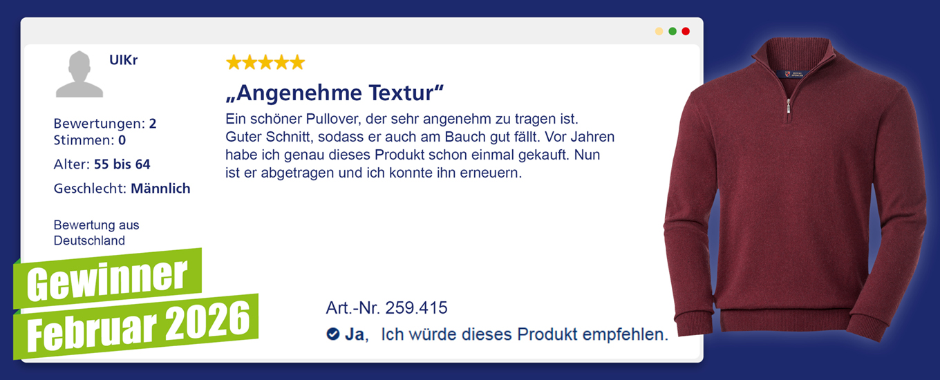 Febraur 2026: Gewinner &euro; 100 f&uuml;r die hilfreichste Produktbewertung