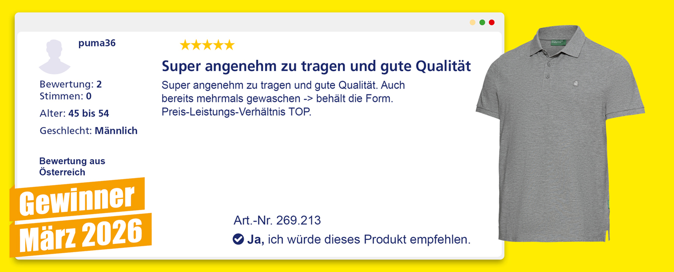 Maerz 2026: Gewinner &euro;100 f&uuml;r die hilfreichste Produktbewertung