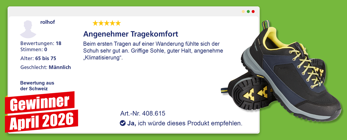 April 2026: Gewinner &euro; 100 f&uuml;r die hilfreichste Produktbewertung