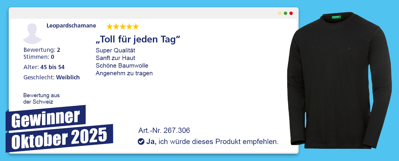 Oktober 2025: Gewinner &euro; 100 f&uuml;r die hilfreichste Produktbewertung